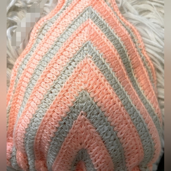 Wild Fable Crochet Bikini Top Orange/Gray w/Adjustable Straps, Size XXS - Picture 6 of 8